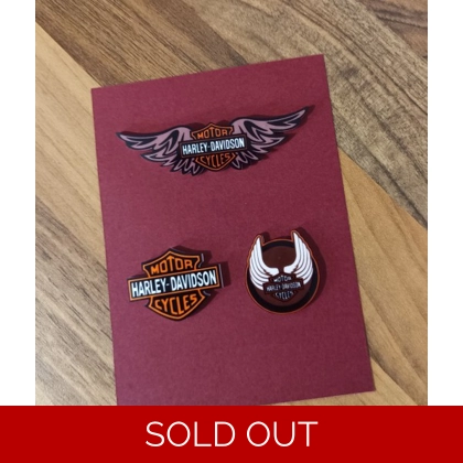 Harley Davidson 3 Piece Pin Badge Set